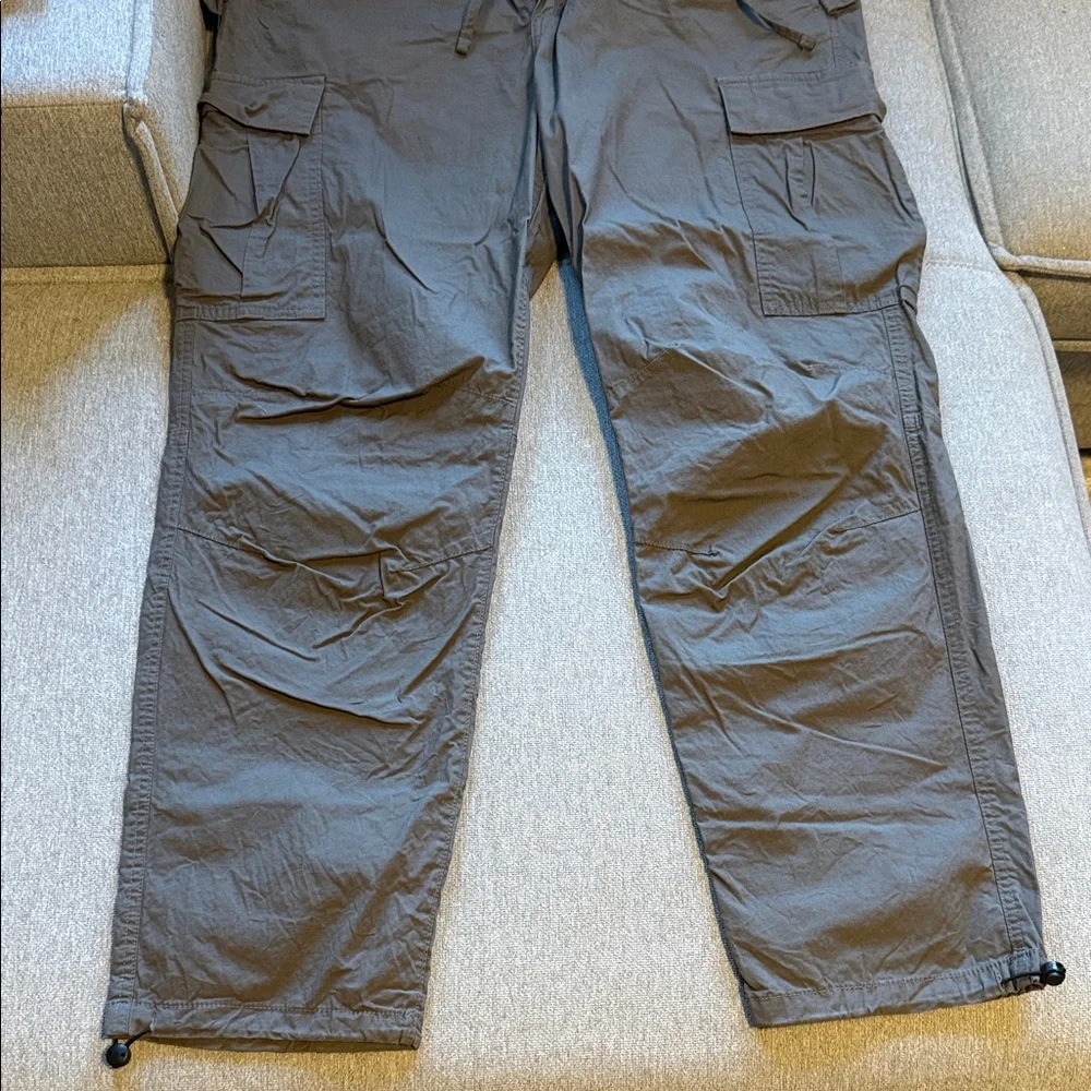 Olive H&M Cargo Pants with Drawstring Waist